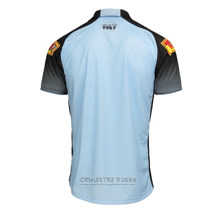 Camiseta Polo Cronulla Sutherland Sharks Rugby 2021 Azur